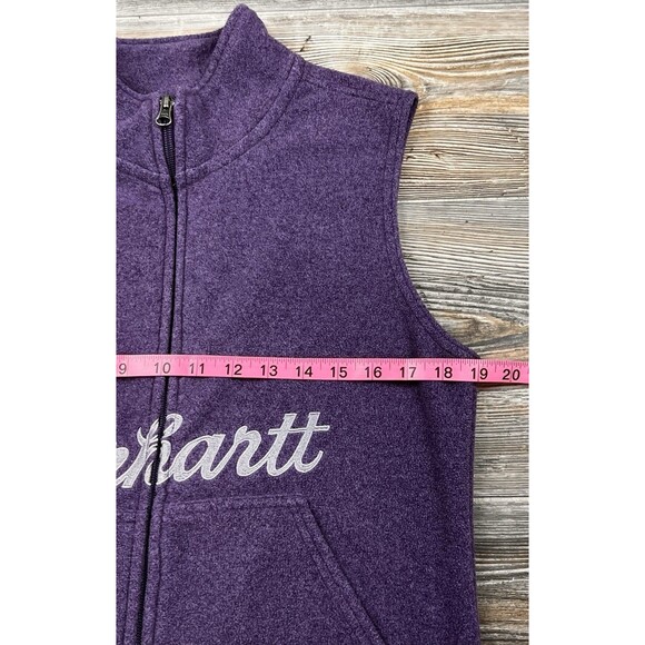 Carhartt For Women Fleece Vest Small 4/6 Full Zip Purple Pockets Cozy Casual - Picture 7 of 11